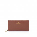 SPALDING & BROS. Portafoglio donna zip Tiffany in pelle di vitello cuoio